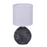 Load image into Gallery viewer, Textured Oval Base Table Lamp | Fabric Cylinder Shade | Modern Decorative Bedside Light