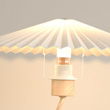 Load image into Gallery viewer, Artistic Wavy Table Lamp | Wood-Base with Pleated Umbrella Shade | Decorative Ambient Desk Light